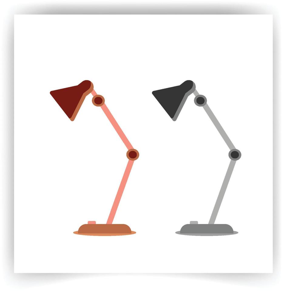 ícone de lâmpada de mesa de escritório. ilustração plana do ícone de vetor de lâmpada de mesa de escritório isolado no fundo branco