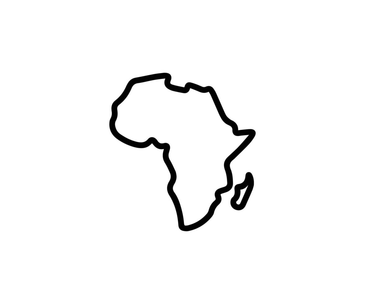 contorno do mapa de áfrica ícone cor preta vetor