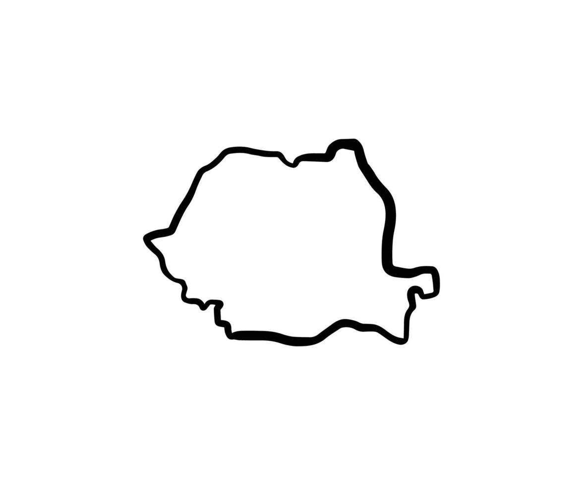 ícone de vetor de contorno de mapa da Romênia