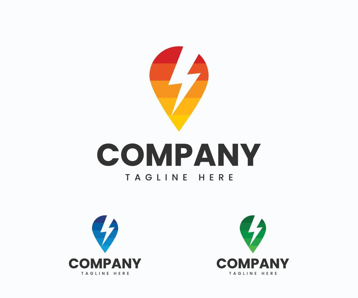 modelo de logotipo de eletricidade, logotipo de ponto elétrico. vetor