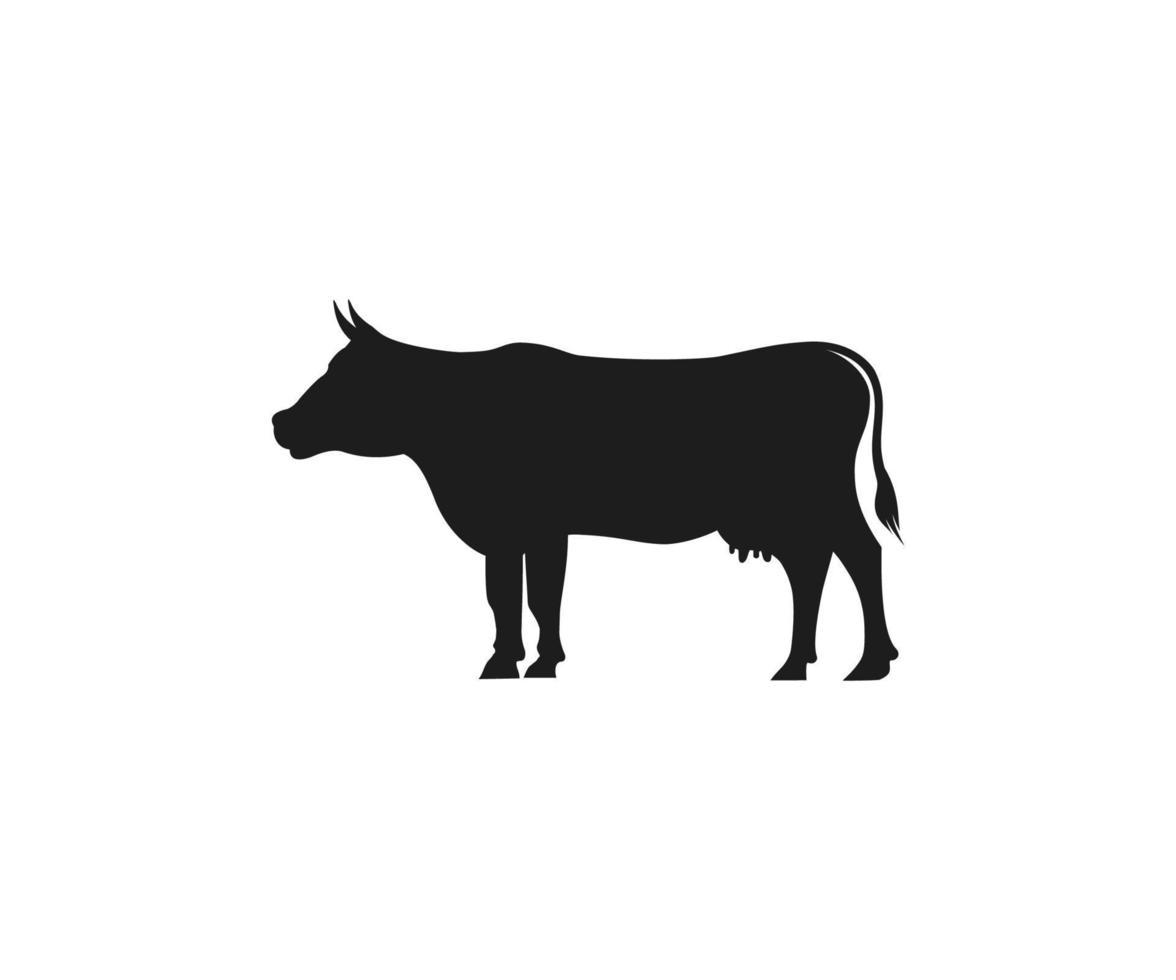 modelo de vetor de design de silhuetas de vacas e touros