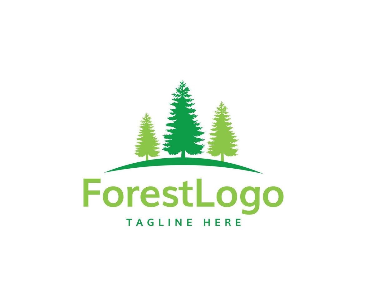 logotipo da floresta, vetor de design de logotipo da floresta moderna