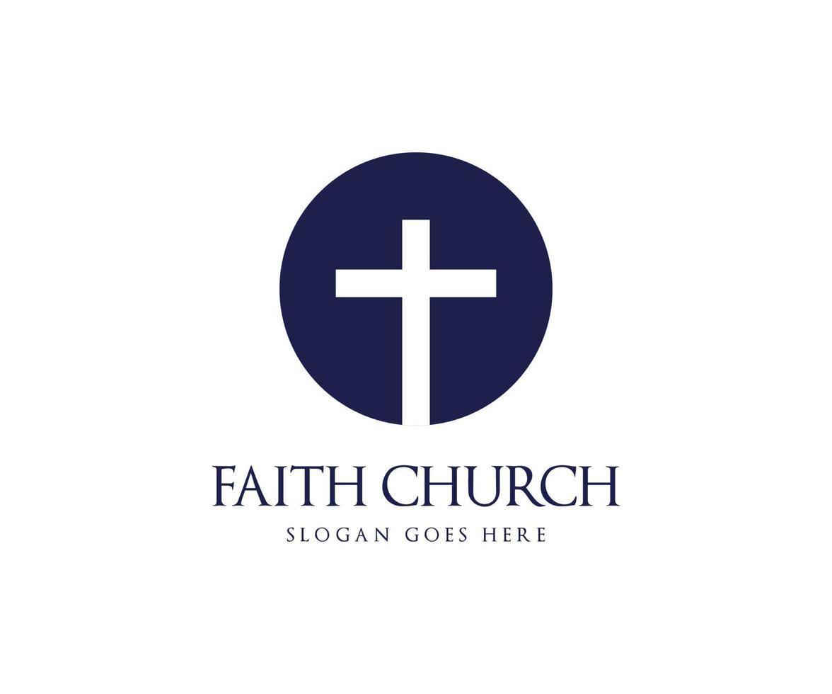 logotipo da igreja da fé, modelo de logotipo da cruz sagrada vetor