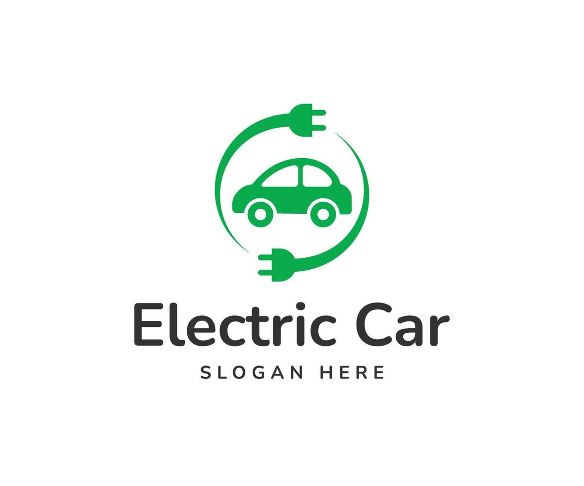 design de logotipo de carro elétrico, modelo de logotipo ecomotive. vetor