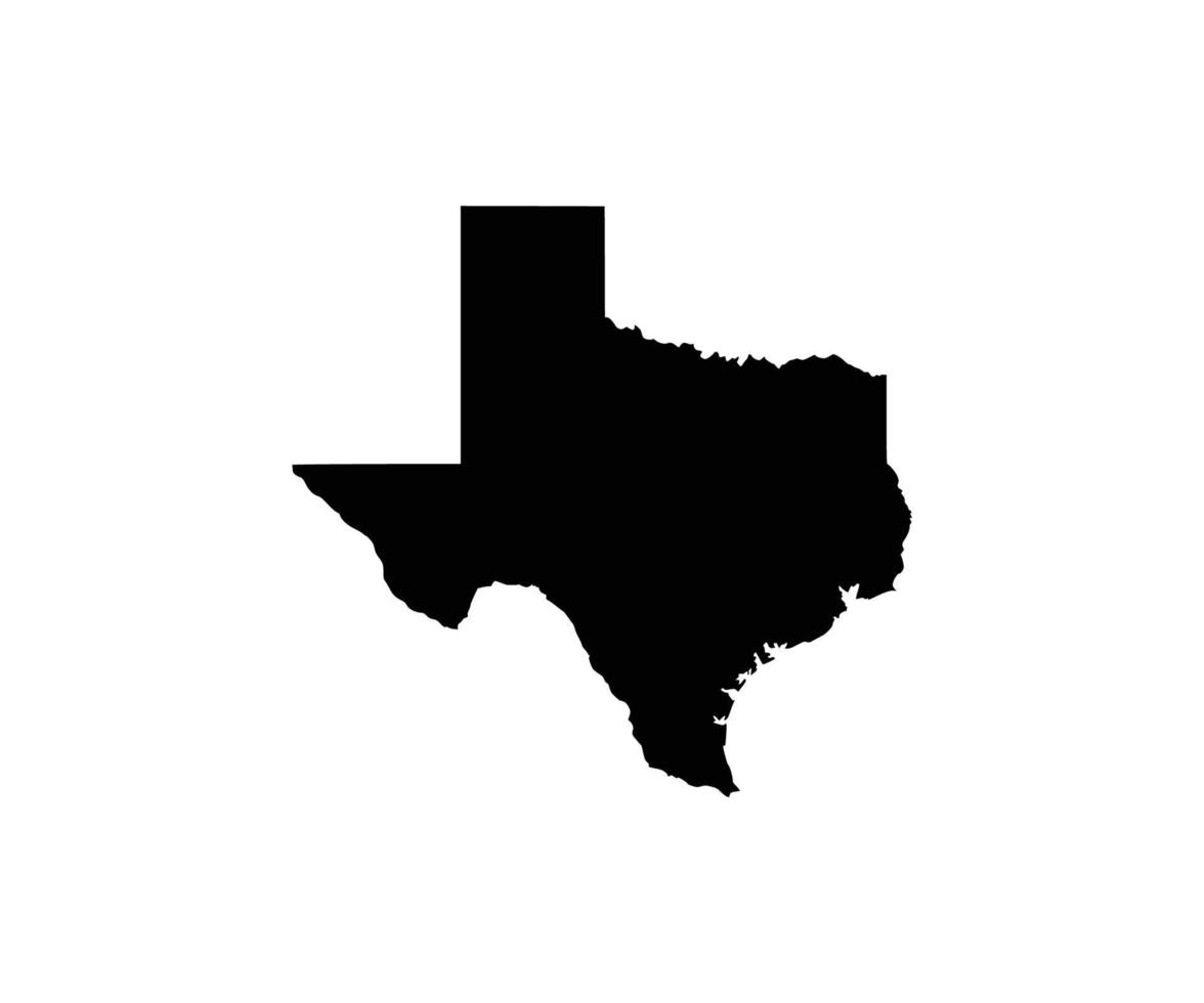 vetor de mapa do texas na cor preta