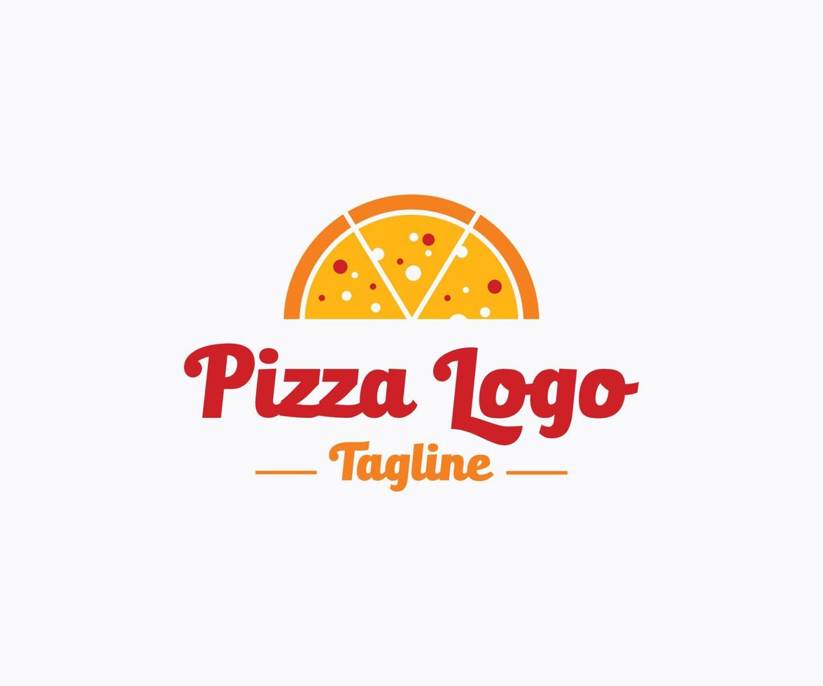 vetor de design de logotipo de pizza. ícone de pizza isolado no fundo branco.