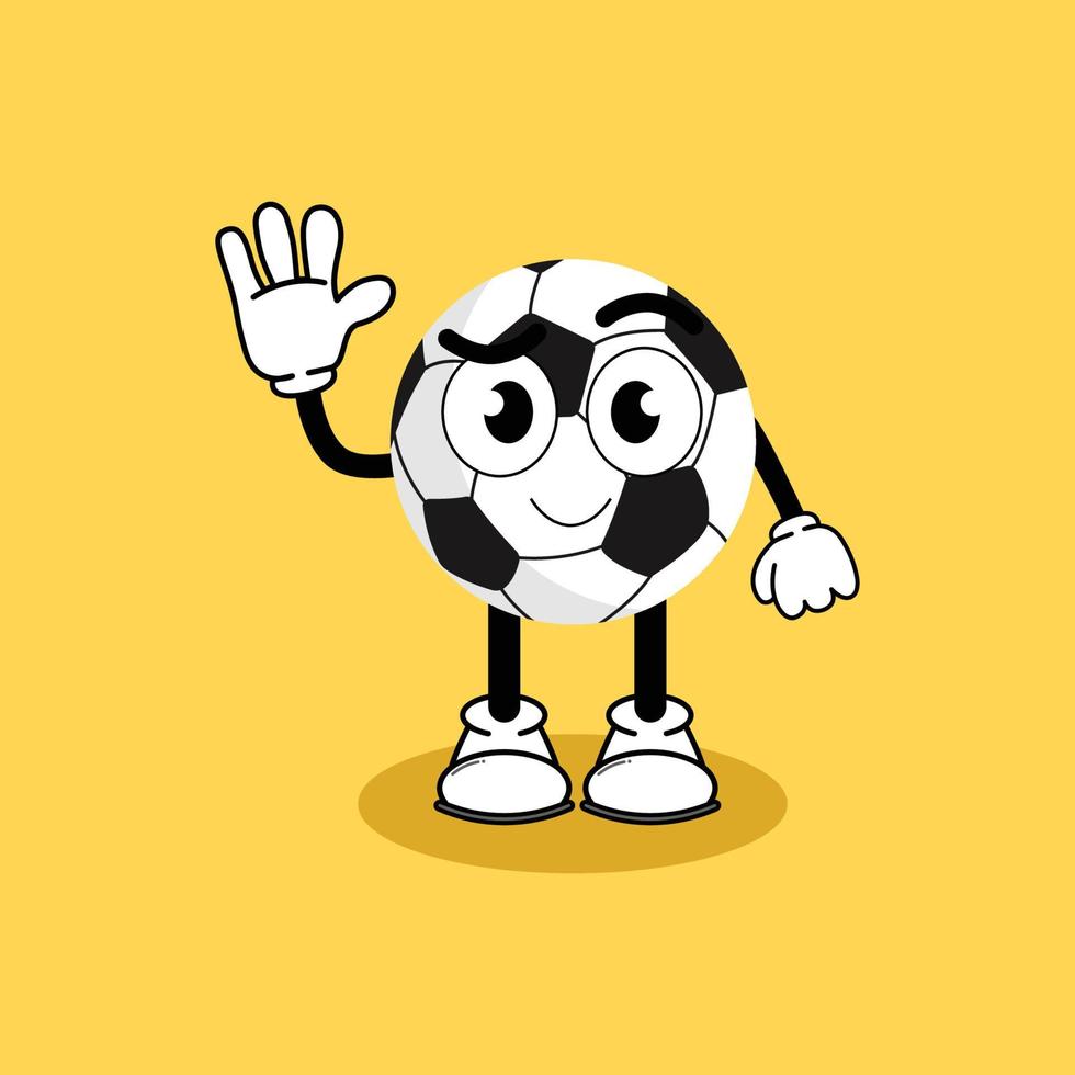 ilustração vetorial gráfico de desenho animado de futebol mascote bonito com pose. adequado para ilustração de livro infantil. vetor