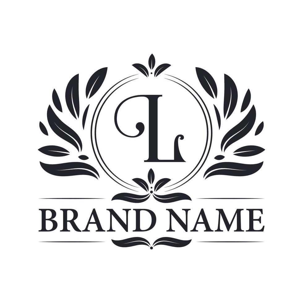 design de logotipo de letra l dourada de luxo vintage. vetor