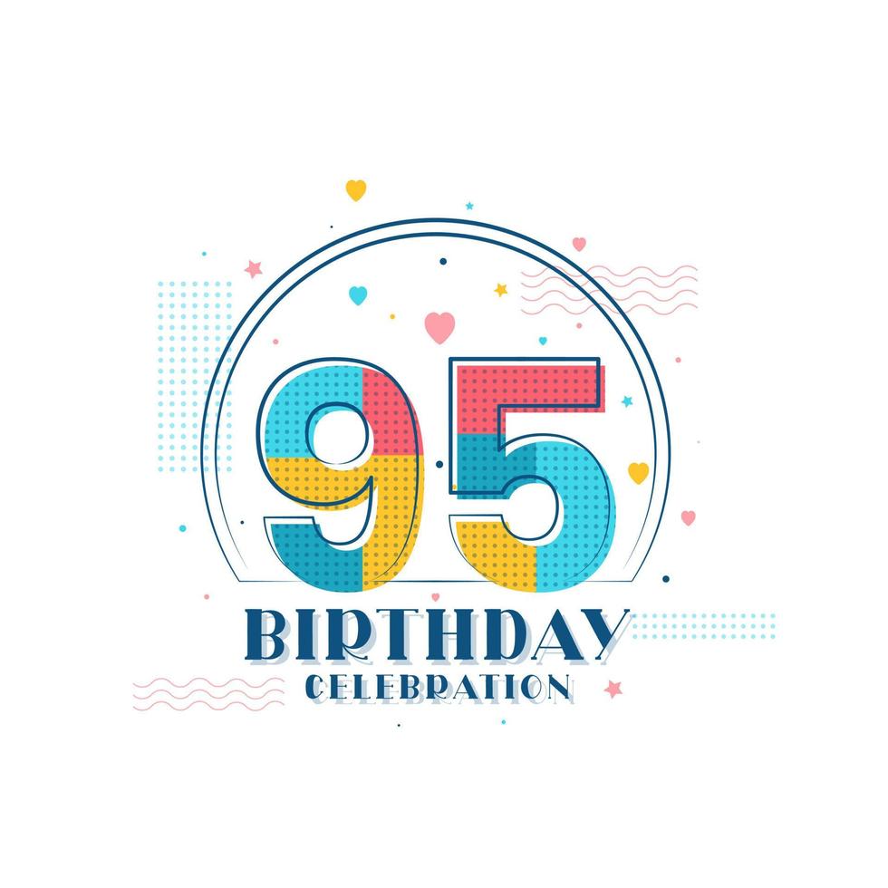 95º aniversário, design moderno de 95º aniversário vetor