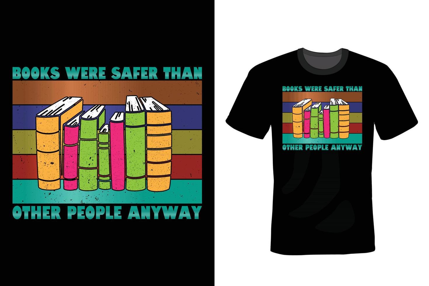 design de camiseta de amante de livros, vintage, tipografia vetor