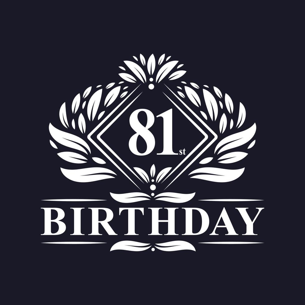 logotipo de aniversário de 81 anos, celebração de aniversário de 81 anos de luxo. vetor