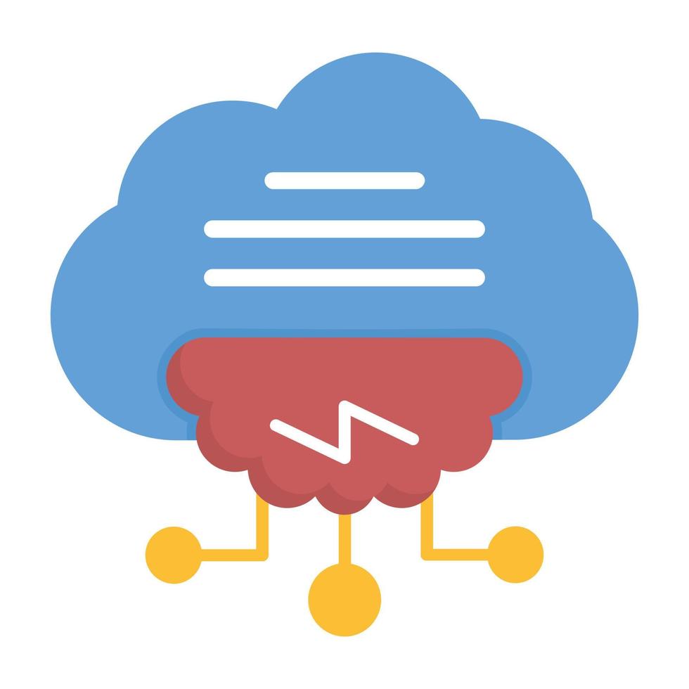 ícone plano de nuvem de computação vetor