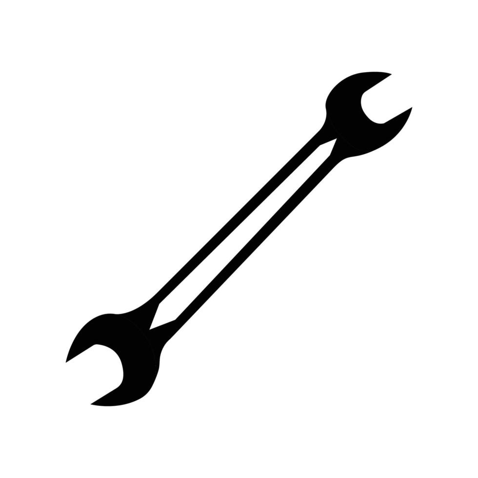silhueta de chave inglesa. elementos de design de ícone preto e branco em fundo branco isolado vetor