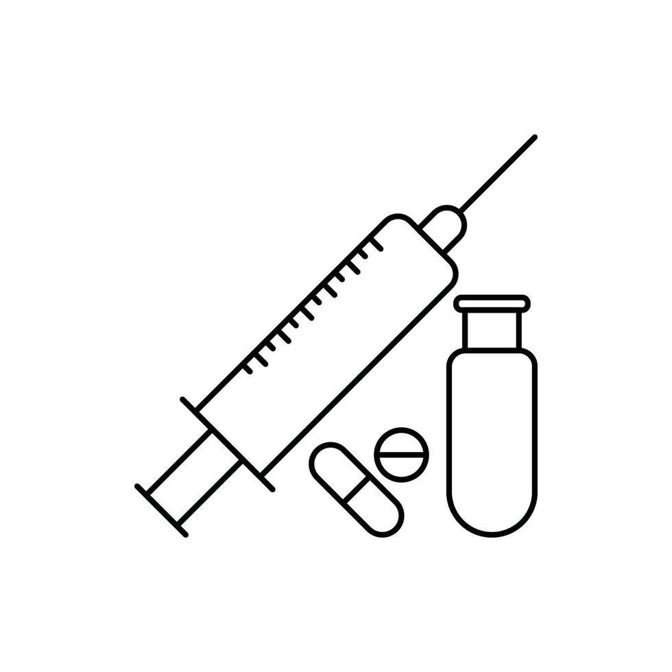 ícone de vacinação de injeção de medicina de saúde vetor