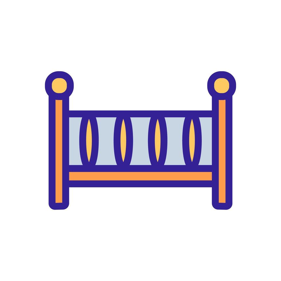 ilustração de contorno de vetor de ícone de cama de madeira comum