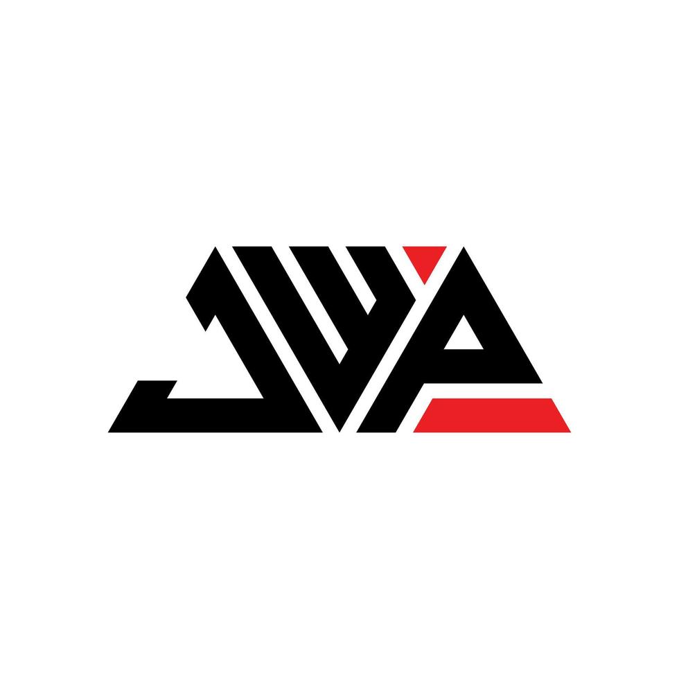 design de logotipo de letra de triângulo jwp com forma de triângulo. monograma de design de logotipo de triângulo jwp. modelo de logotipo de vetor de triângulo jwp com cor vermelha. logotipo triangular jwp logotipo simples, elegante e luxuoso. jwp