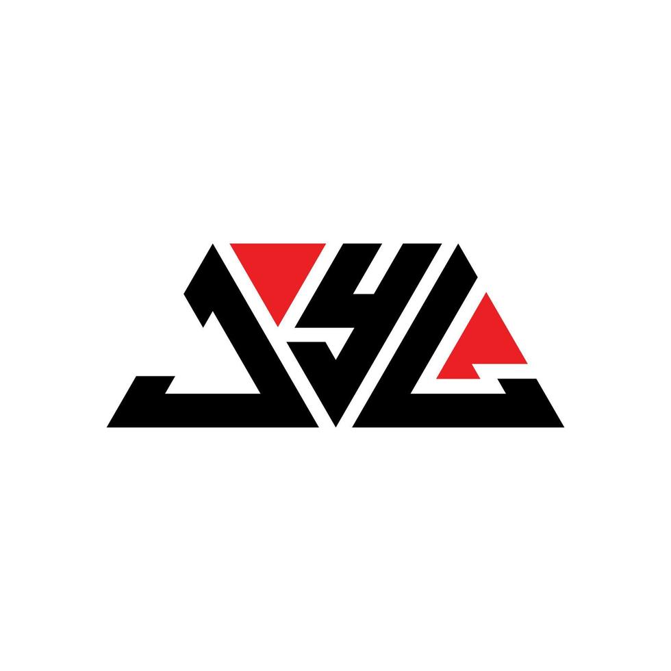 design de logotipo de carta triângulo jyl com forma de triângulo. monograma de design de logotipo de triângulo jyl. modelo de logotipo de vetor jyl triângulo com cor vermelha. logotipo triangular jyl logotipo simples, elegante e luxuoso. jyl