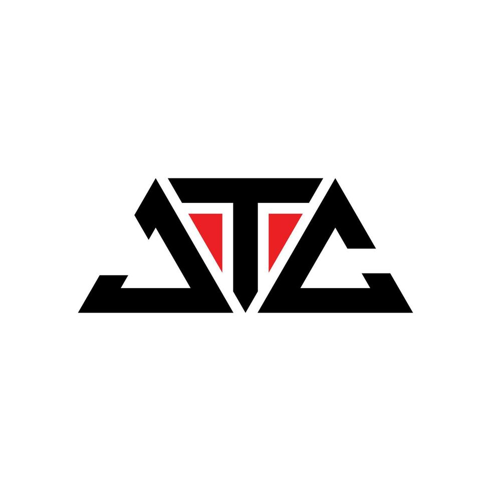 design de logotipo de letra de triângulo jtc com forma de triângulo. monograma de design de logotipo de triângulo jtc. modelo de logotipo de vetor de triângulo jtc com cor vermelha. logotipo triangular jtc logotipo simples, elegante e luxuoso. jtc