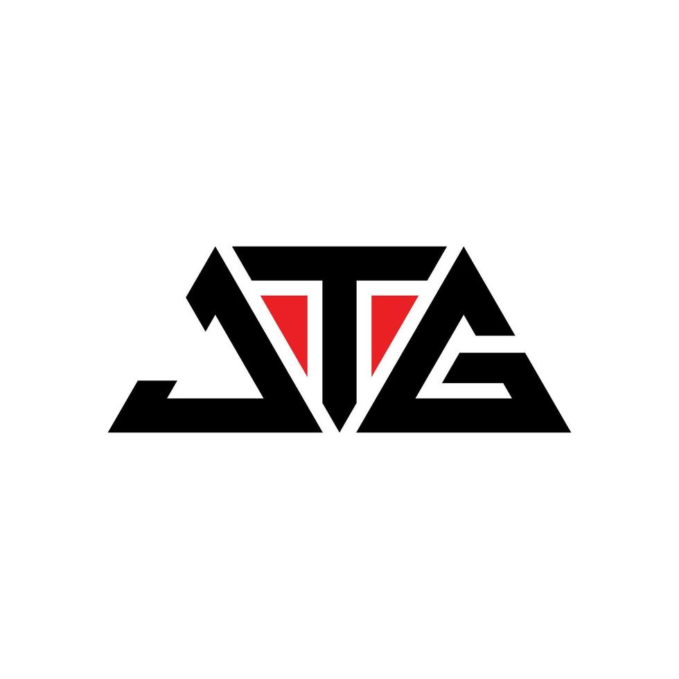 design de logotipo de letra de triângulo jtg com forma de triângulo. monograma de design de logotipo de triângulo jtg. modelo de logotipo de vetor jtg triângulo com cor vermelha. jtg logotipo triangular logotipo simples, elegante e luxuoso. jtg