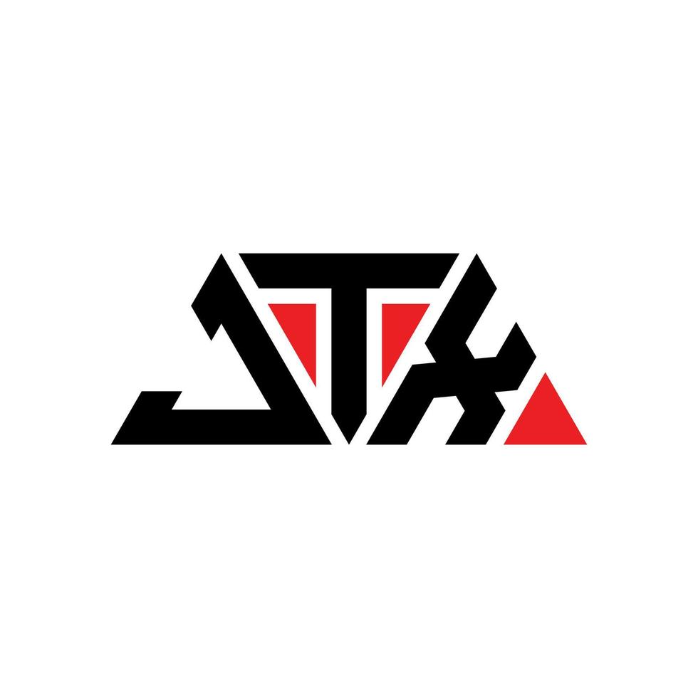 design de logotipo de letra de triângulo jtx com forma de triângulo. monograma de design de logotipo de triângulo jtx. modelo de logotipo de vetor de triângulo jtx com cor vermelha. logotipo triangular jtx logotipo simples, elegante e luxuoso. jtx