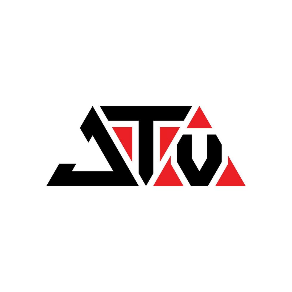 design de logotipo de letra de triângulo jtv com forma de triângulo. monograma de design de logotipo de triângulo jtv. modelo de logotipo de vetor jtv triângulo com cor vermelha. logotipo triangular jtv logotipo simples, elegante e luxuoso. jtv