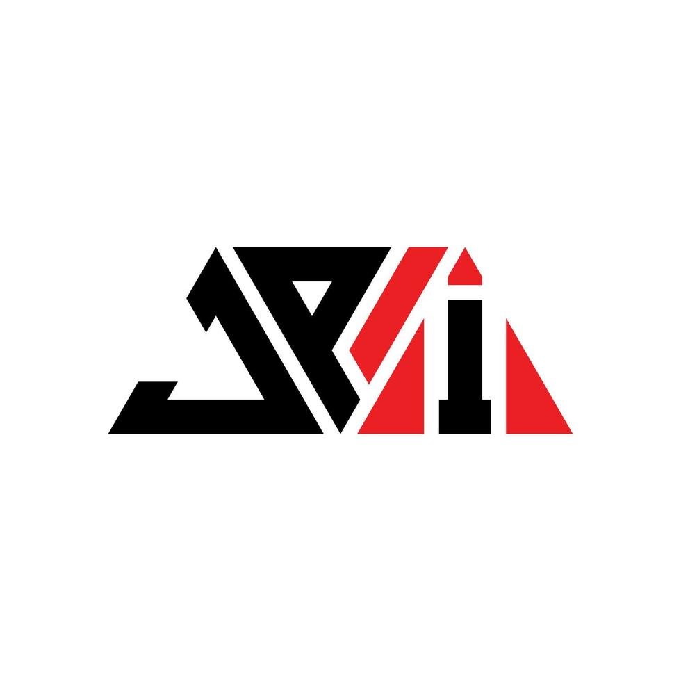 design de logotipo de letra de triângulo jpi com forma de triângulo. monograma de design de logotipo de triângulo jpi. modelo de logotipo de vetor jpi triângulo com cor vermelha. logotipo triangular jpi logotipo simples, elegante e luxuoso. jpi