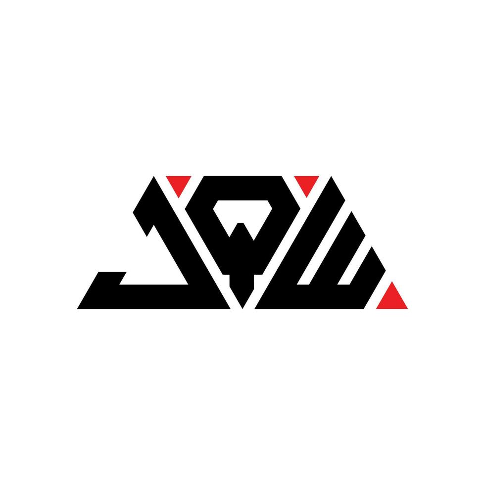 design de logotipo de letra de triângulo jqw com forma de triângulo. monograma de design de logotipo de triângulo jqw. modelo de logotipo de vetor de triângulo jqw com cor vermelha. logotipo triangular jqw logotipo simples, elegante e luxuoso. jqw