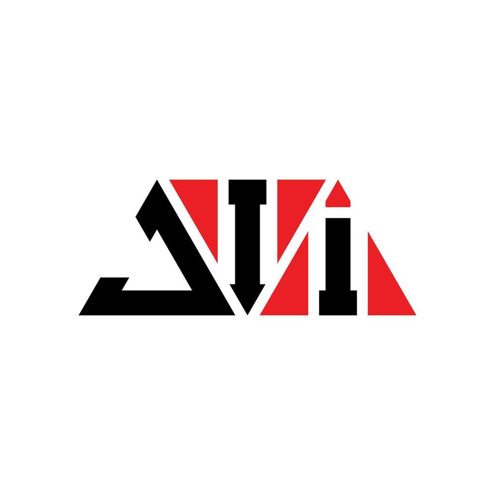 design de logotipo de letra de triângulo jii com forma de triângulo. monograma de design de logotipo de triângulo jii. modelo de logotipo de vetor de triângulo jii com cor vermelha. jii logotipo triangular logotipo simples, elegante e luxuoso. jii