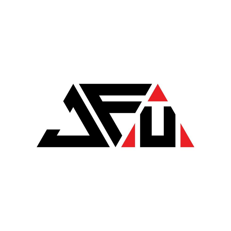 design de logotipo de letra de triângulo jfu com forma de triângulo. monograma de design de logotipo de triângulo jfu. modelo de logotipo de vetor jfu triângulo com cor vermelha. logotipo triangular jfu logotipo simples, elegante e luxuoso. jfu