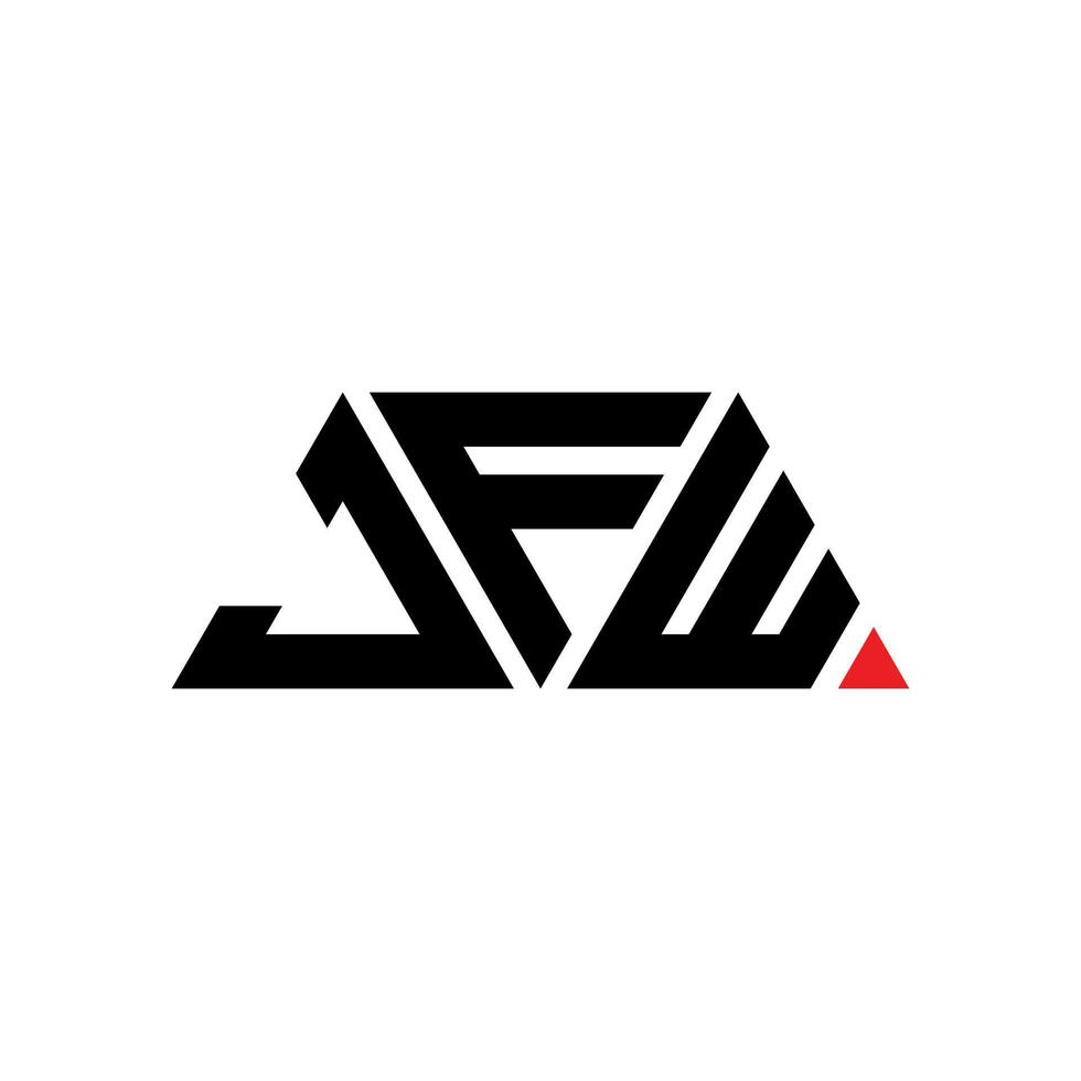 design de logotipo de letra triângulo jfw com forma de triângulo. monograma de design de logotipo de triângulo jfw. modelo de logotipo de vetor jfw triângulo com cor vermelha. logotipo triangular jfw logotipo simples, elegante e luxuoso. jfw