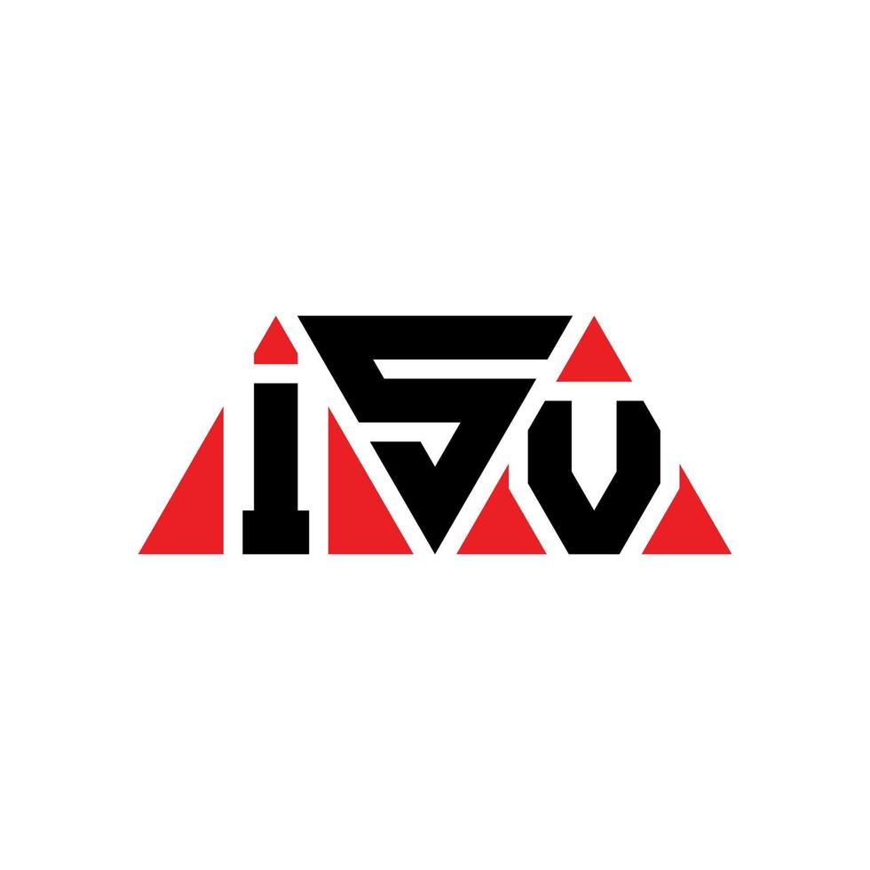 design de logotipo de letra de triângulo isv com forma de triângulo. monograma de design de logotipo de triângulo isv. modelo de logotipo de vetor de triângulo isv com cor vermelha. logotipo triangular isv logotipo simples, elegante e luxuoso. isv