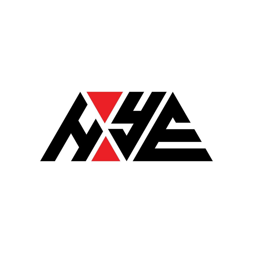 hye design de logotipo de letra de triângulo com forma de triângulo. hye monograma de design de logotipo de triângulo. modelo de logotipo de vetor de triângulo hye com cor vermelha. hye logotipo triangular logotipo simples, elegante e luxuoso. hye