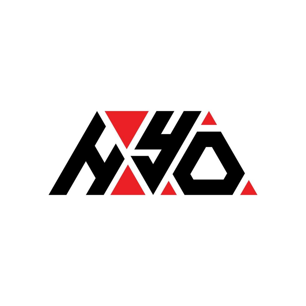 design de logotipo de letra triângulo hyo com forma de triângulo. monograma de design de logotipo de triângulo hyo. modelo de logotipo de vetor de triângulo hyo com cor vermelha. hyo logotipo triangular logotipo simples, elegante e luxuoso. hyo