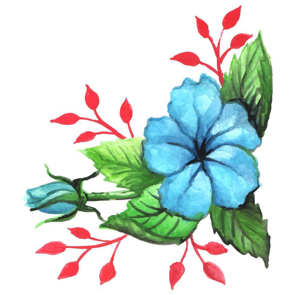 ilustração mão desenhada flor rosas azuis vetor