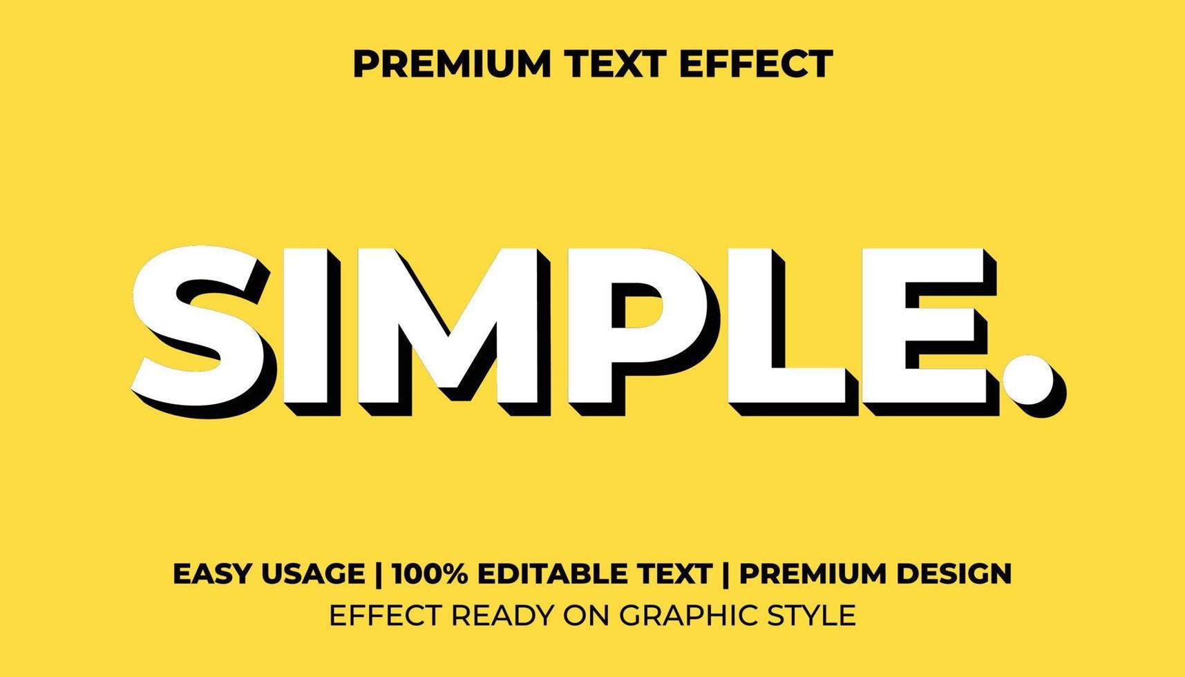 efeito de texto editável simples com fundo amarelo estilo moderno e simples, utilizável para logotipo ou título de campanha vetor
