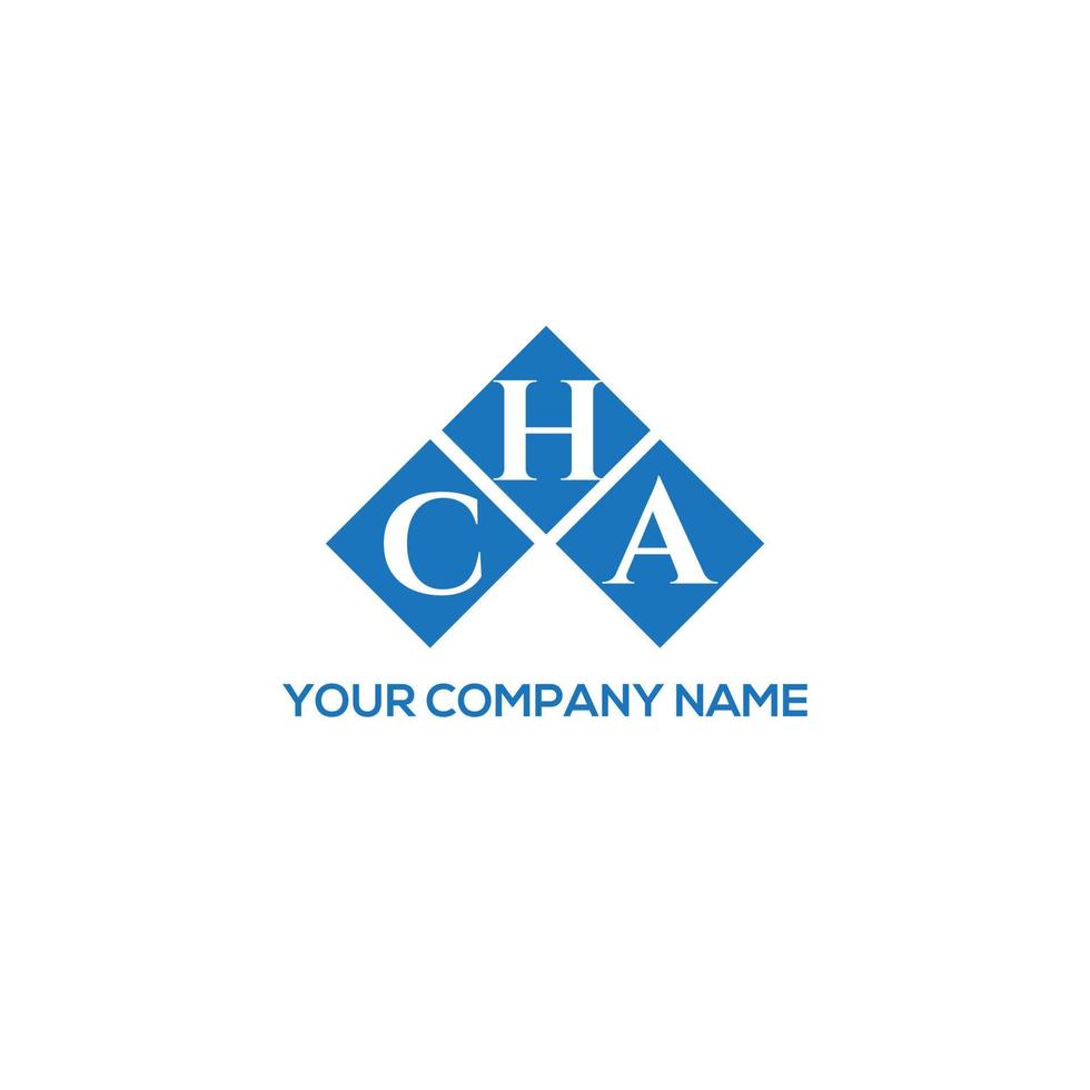 cha design de logotipo de carta em fundo branco. cha conceito de logotipo de letra de iniciais criativas. cha design de letras. vetor