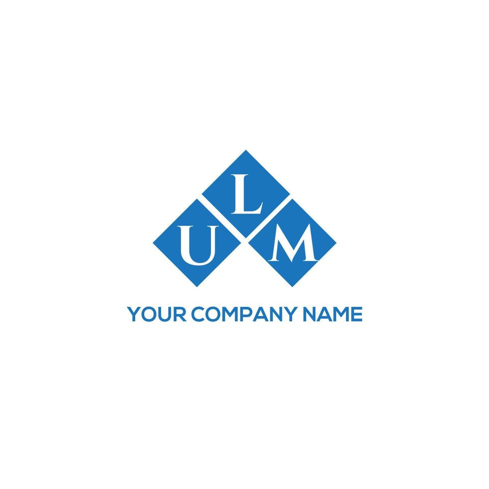 ulm carta logotipo design em fundo branco. ulm conceito de logotipo de letra de iniciais criativas. design de letra ulm. vetor