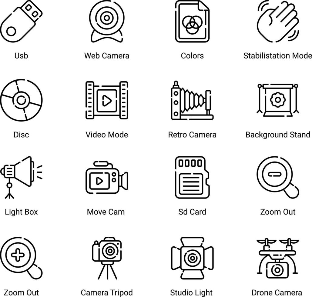 arte digital e conjunto de ícones de desenho isolado no fundo branco vetor