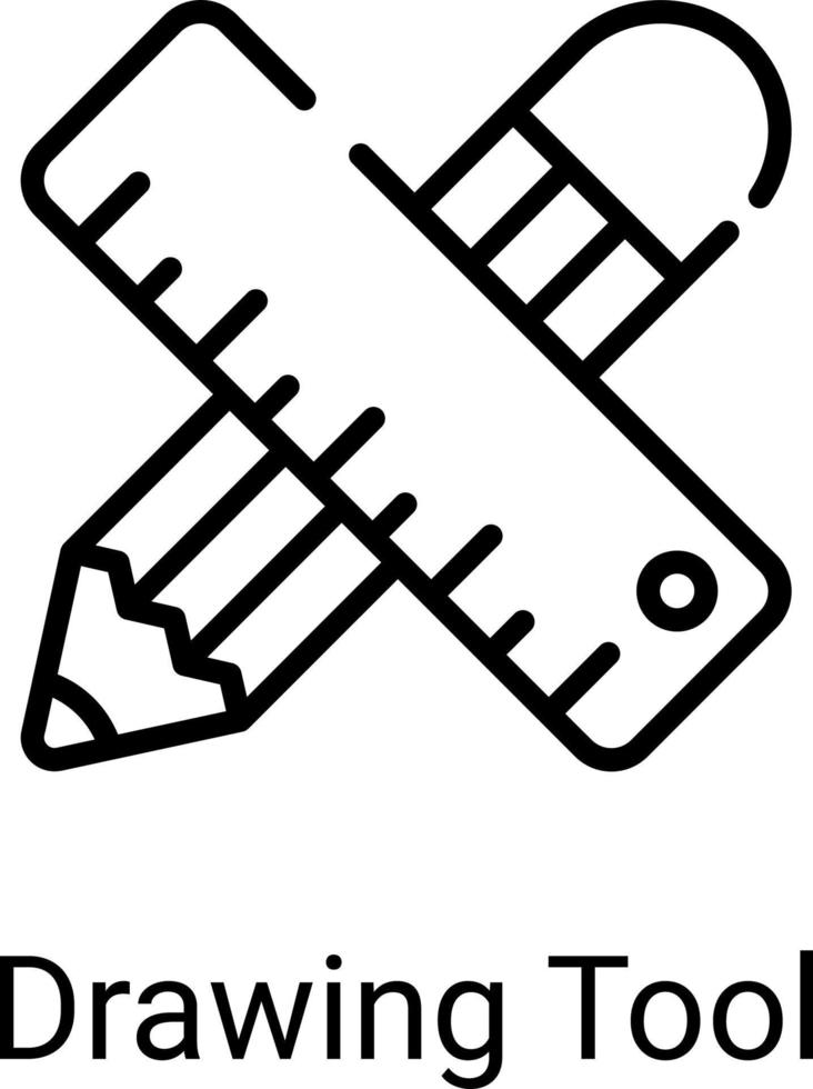 ícone de linha de equipamento de desenho isolado no fundo branco vetor