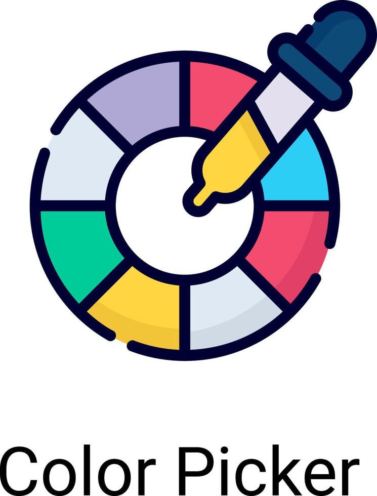 ícone de linha de cores da paleta de cores isolado no fundo branco vetor