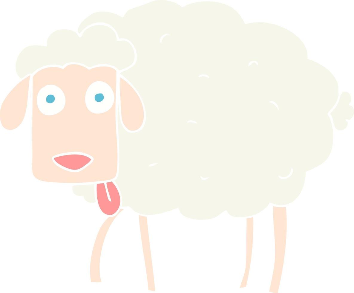 ilustração de cor lisa de uma ovelha de desenho animado vetor