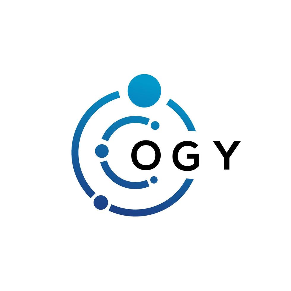 design de logotipo de tecnologia de carta ogy em fundo branco. ogy letras iniciais criativas conceito de logotipo. design de letras ogy. vetor