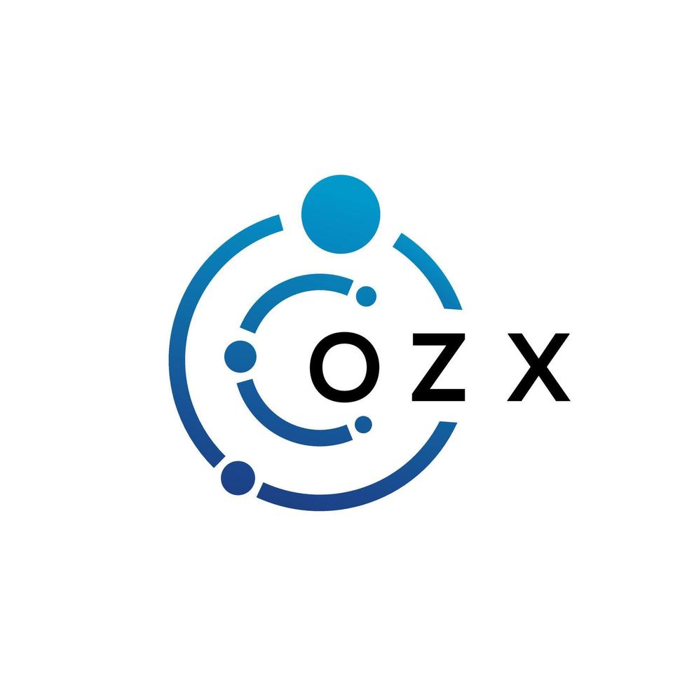 design de logotipo de tecnologia de letra ozx em fundo branco. as iniciais criativas ozx carta-lo conceito de logotipo. design de letra ozx. vetor