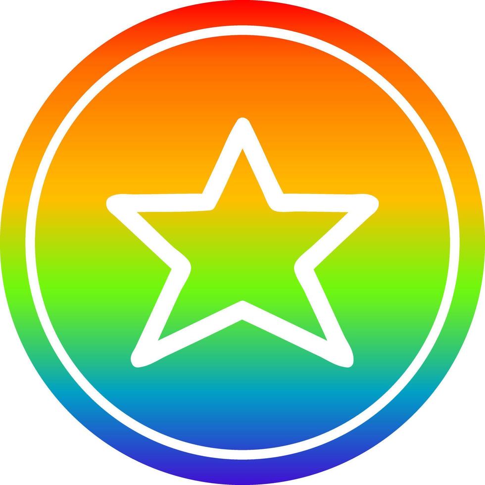 forma de estrela circular no espectro do arco-íris vetor