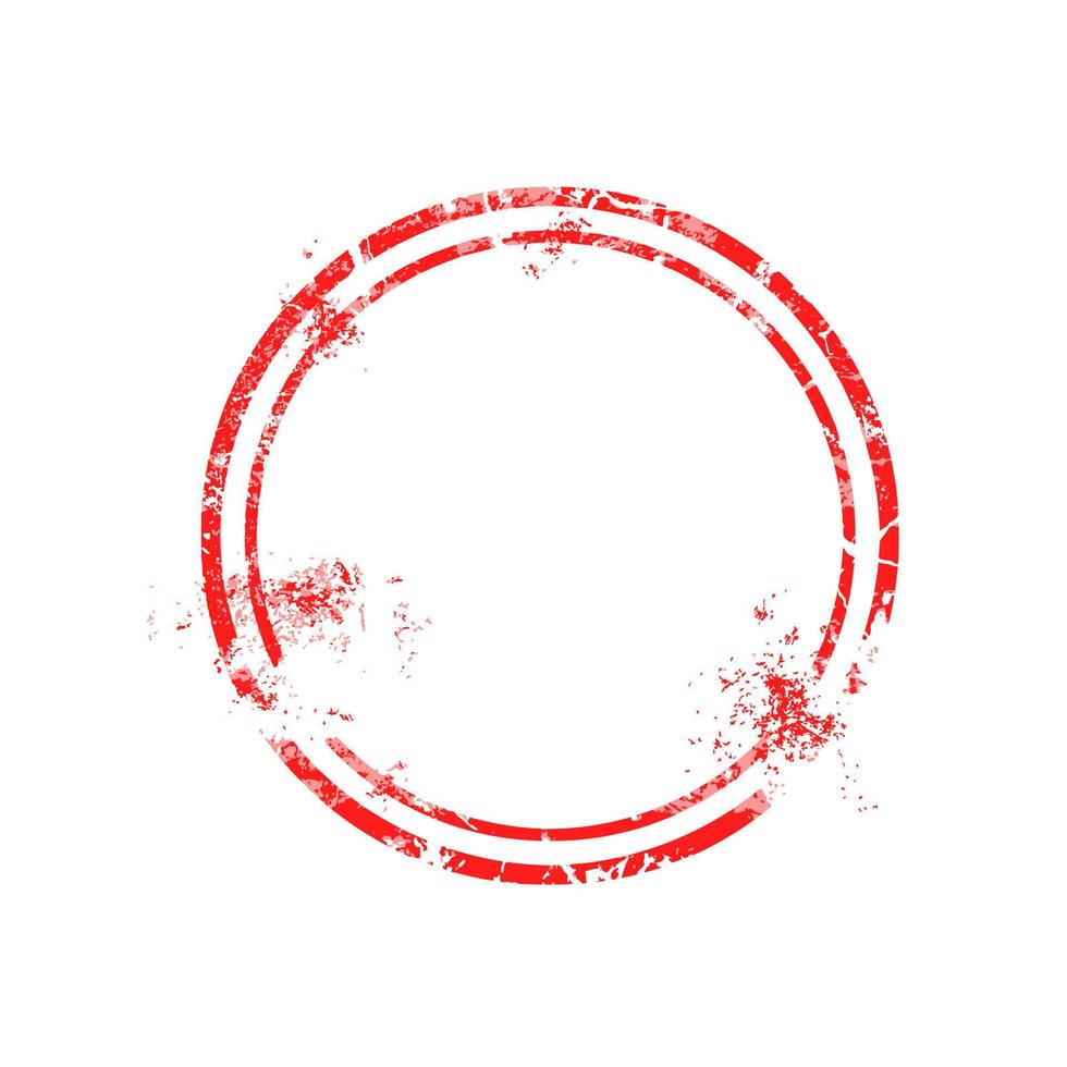 carimbo de borracha de círculo vermelho com ilustração vetorial de espaço em branco isolado no fundo branco vetor