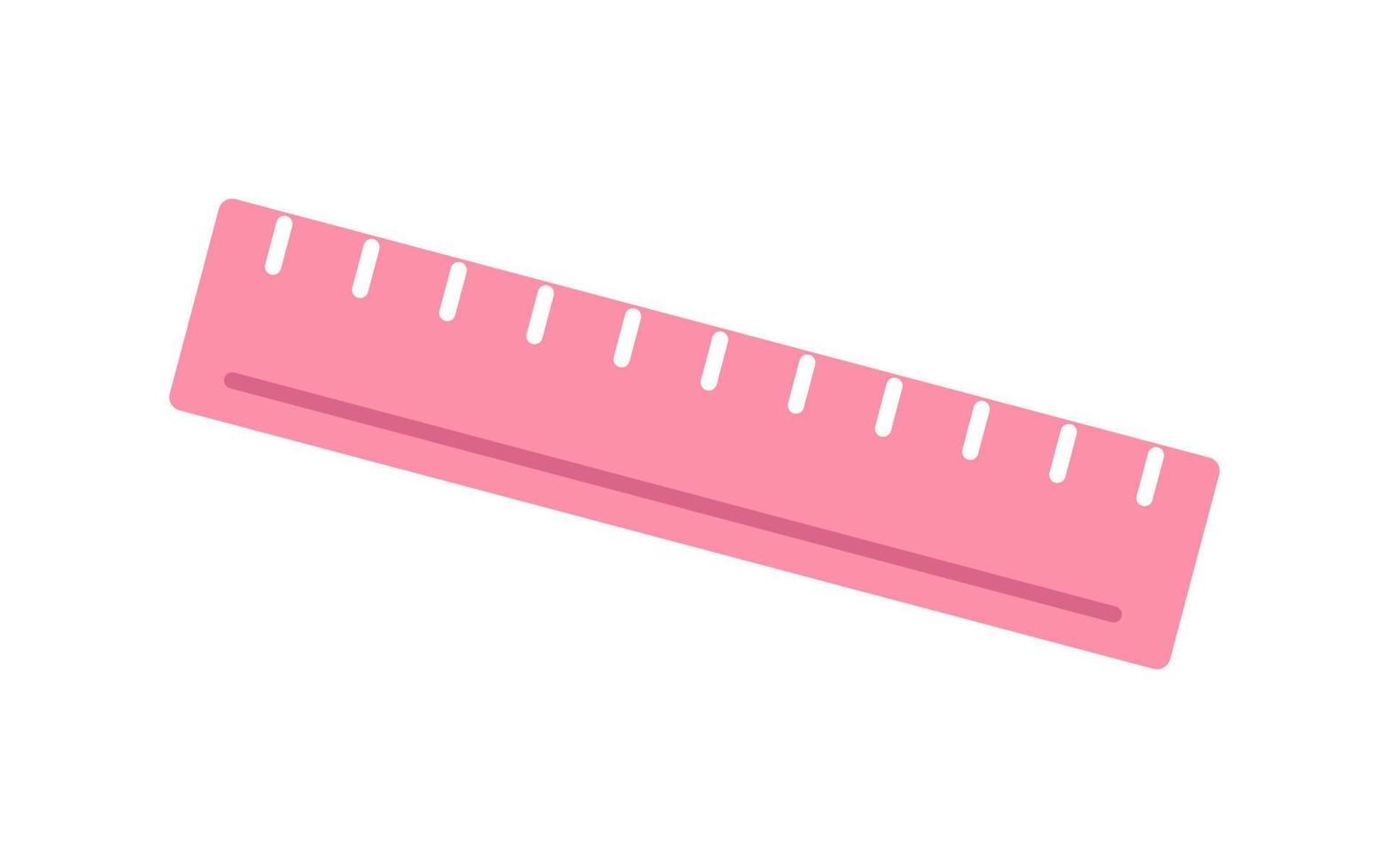régua de vetor rosa. régua escolar fofa - ferramenta de escala de medição. de volta à escola.