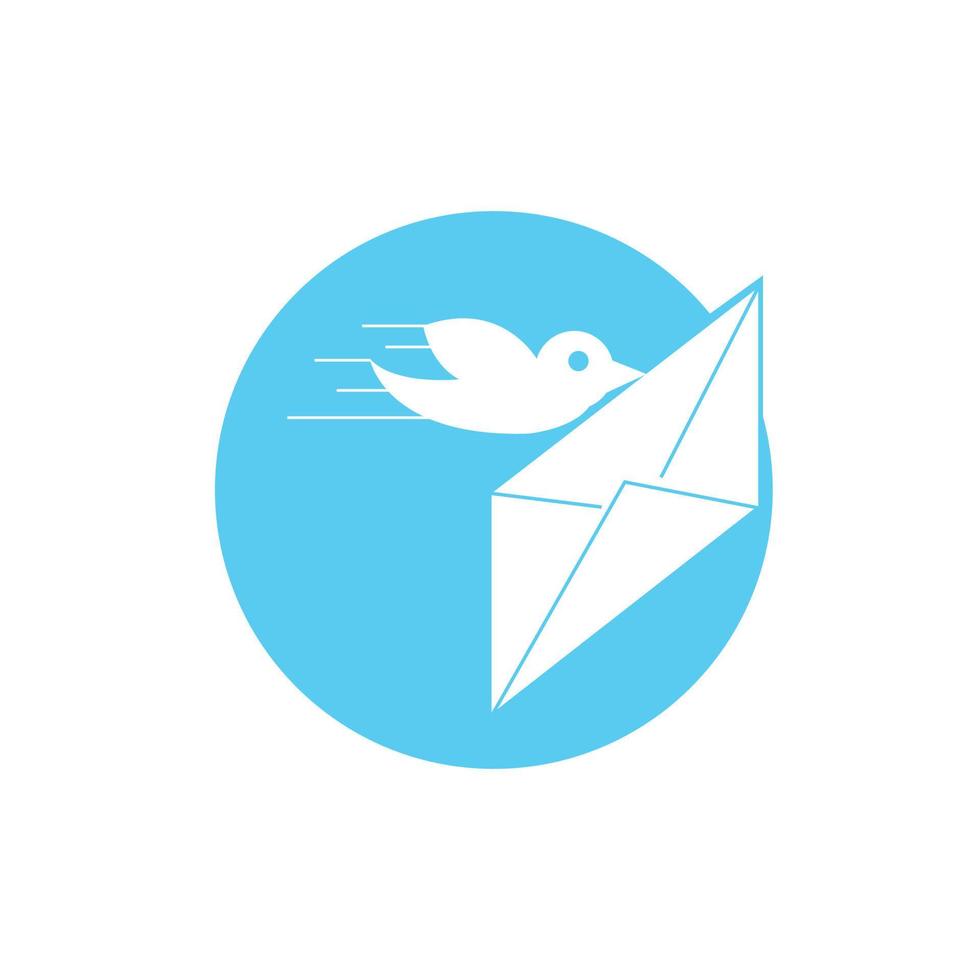 logotipo de pássaro carregando carta vetor