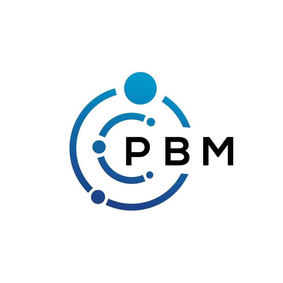 design de logotipo de tecnologia de letra pbm em fundo branco. pbm letras iniciais criativas conceito de logotipo. design de letra pbm. vetor