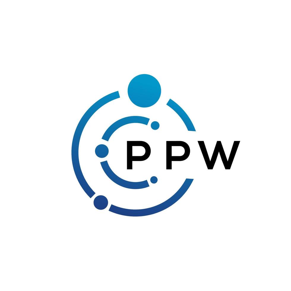 design de logotipo de tecnologia de letra ppw em fundo branco. ppw iniciais criativas carta-lo conceito de logotipo. design de letra ppw. vetor