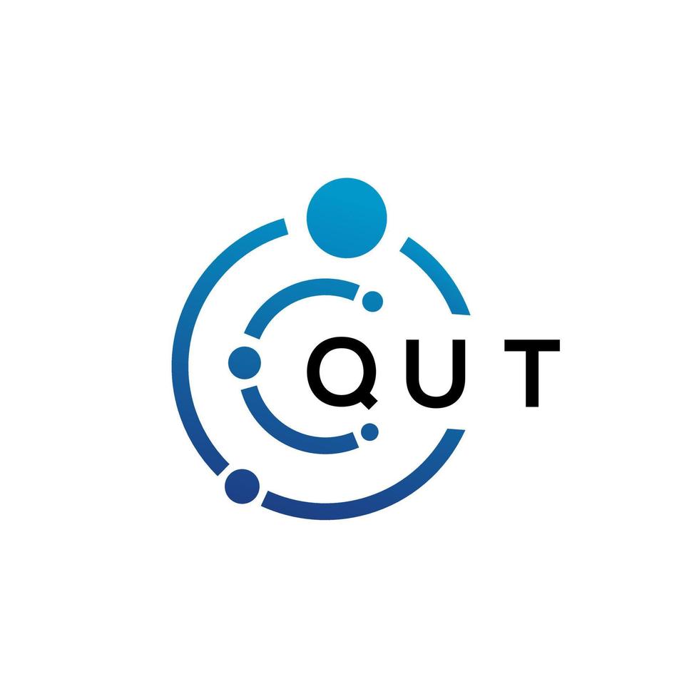 design de logotipo de tecnologia de letra qut em fundo branco. qut letras iniciais criativas, conceito de logotipo. design de letra qut. vetor